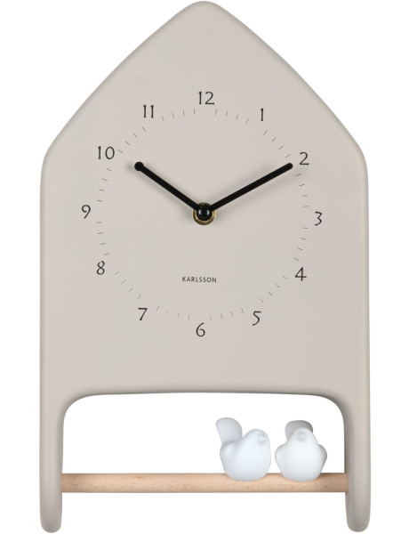 Horloge murale oiseaux gris chaud 20x7,1x32 cm Love Birds  - 1