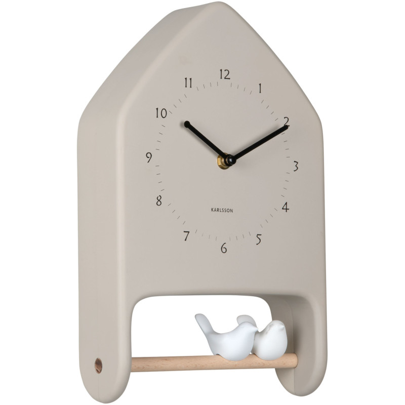 Horloge murale oiseaux gris chaud 20x7,1x32 cm Love Birds  - 2