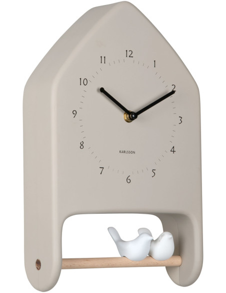 Horloge murale oiseaux gris chaud 20x7,1x32 cm Love Birds  - 2
