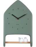 Horloge murale oiseaux vert sauge 20x7,1x32 cm Love Birds