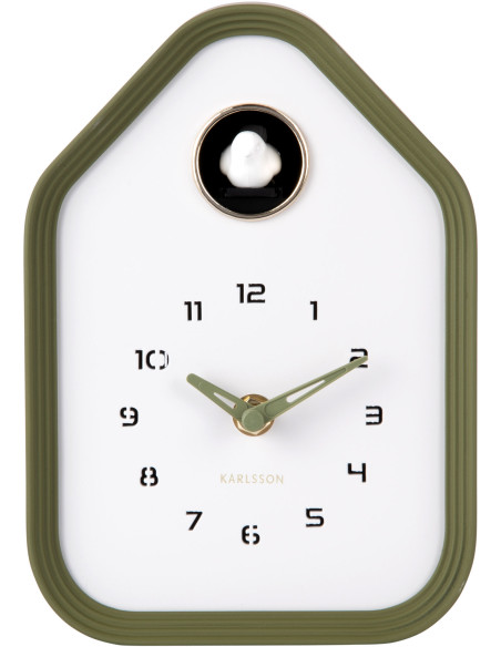 Horloge coucou murale et à poser vert olive 14,4x7,4x20,4 cm Reina Cuckoo  - 1