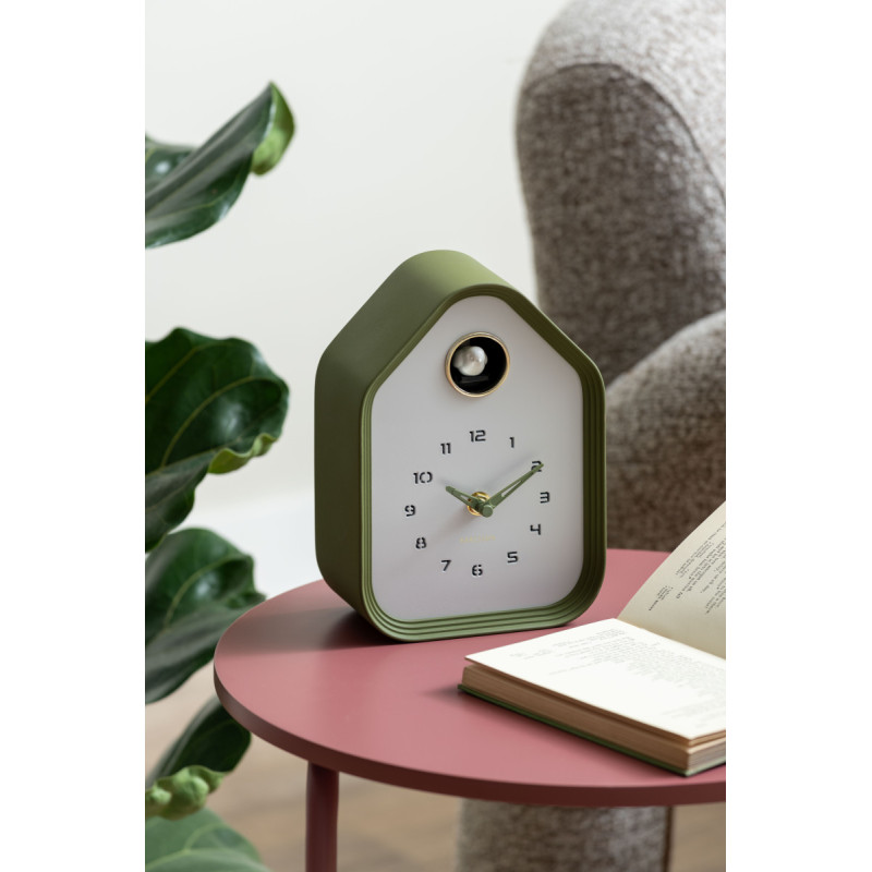 Horloge coucou murale et à poser vert olive 14,4x7,4x20,4 cm Reina Cuckoo  - 2