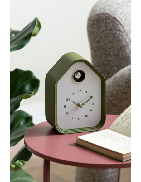 Horloge coucou murale et à poser vert olive 14,4x7,4x20,4 cm Reina Cuckoo  - 2