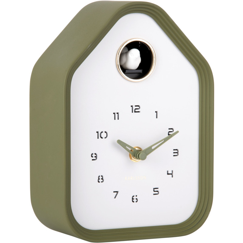 Horloge coucou murale et à poser vert olive 14,4x7,4x20,4 cm Reina Cuckoo  - 3