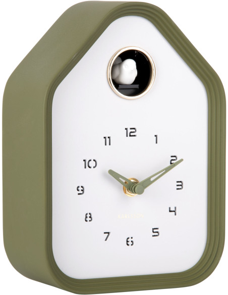 Horloge coucou murale et à poser vert olive 14,4x7,4x20,4 cm Reina Cuckoo  - 3