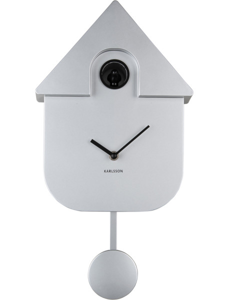 Horloge murale coucou moderne argent métallisé ABS 21,5x8,5x41 cm Cuckoo Metallic Karlsson - 1
