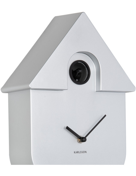 Horloge murale coucou moderne argent métallisé ABS 21,5x8,5x41 cm Cuckoo Metallic Karlsson - 4