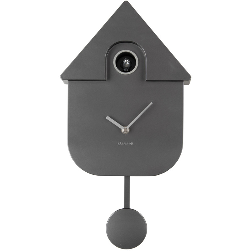 Horloge coucou murale gris foncé métallisé ABS 21,5x8,5x41 cm Cuckoo Metallic Karlsson - 1