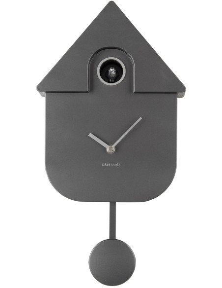 Horloge coucou murale gris foncé métallisé ABS 21,5x8,5x41 cm Cuckoo Metallic Karlsson - 1