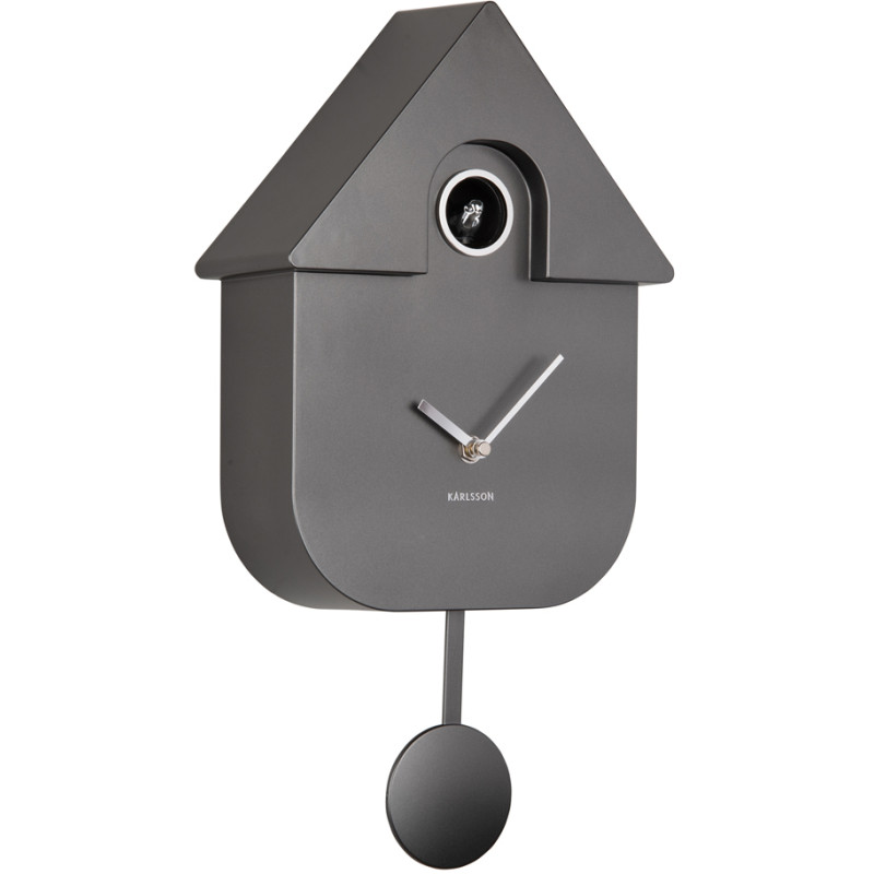 Horloge coucou murale gris foncé métallisé ABS 21,5x8,5x41 cm Cuckoo Metallic Karlsson - 3