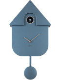 Horloge coucou murale bleu foncé métallisé ABS 21,5x8,5x41 cm Cuckoo Metallic