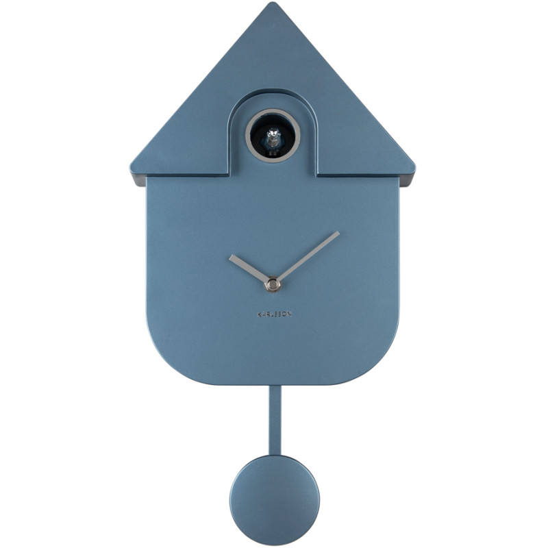 Horloge coucou murale bleu foncé métallisé ABS 21,5x8,5x41 cm Cuckoo Metallic Karlsson - 1
