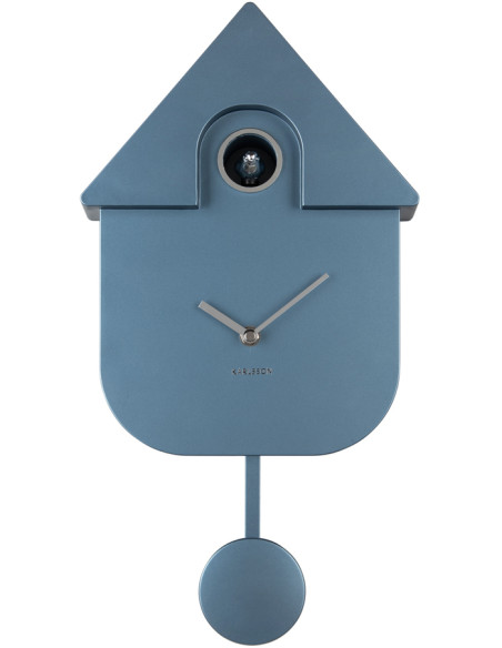 Horloge coucou murale bleu foncé métallisé ABS 21,5x8,5x41 cm Cuckoo Metallic Karlsson - 1