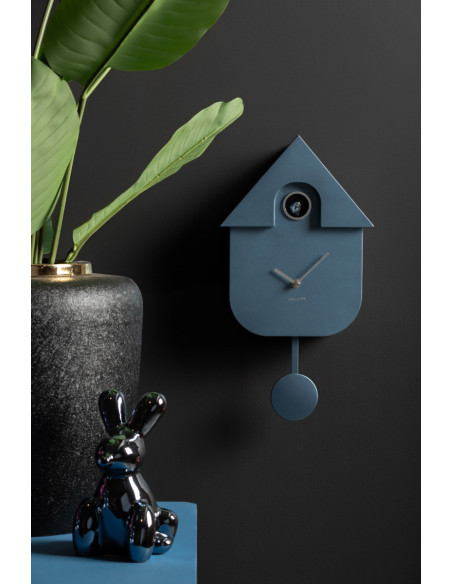 Horloge coucou murale bleu foncé métallisé ABS 21,5x8,5x41 cm Cuckoo Metallic Karlsson - 2