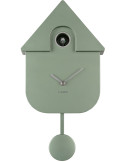 Horloge coucou murale vert sauge métallisé ABS 21,5x8,5x41 cm Cuckoo Metallic