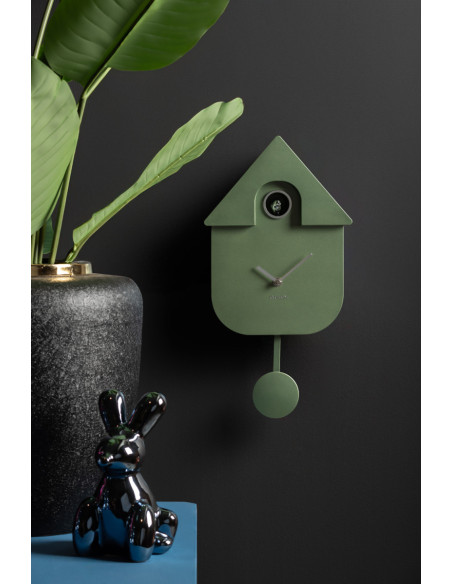 Horloge coucou murale vert sauge métallisé ABS 21,5x8,5x41 cm Cuckoo Metallic Karlsson - 2