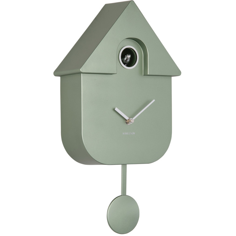 Horloge coucou murale vert sauge métallisé ABS 21,5x8,5x41 cm Cuckoo Metallic Karlsson - 3