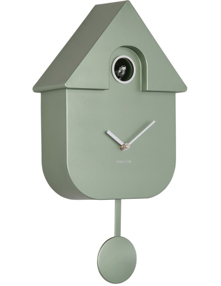 Horloge coucou murale vert sauge métallisé ABS 21,5x8,5x41 cm Cuckoo Metallic Karlsson - 3