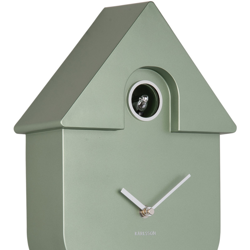 Horloge coucou murale vert sauge métallisé ABS 21,5x8,5x41 cm Cuckoo Metallic Karlsson - 4