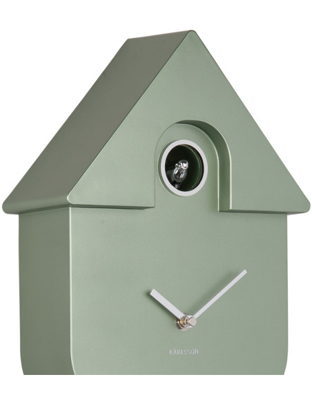 Horloge coucou murale vert sauge métallisé ABS 21,5x8,5x41 cm Cuckoo Metallic Karlsson - 4