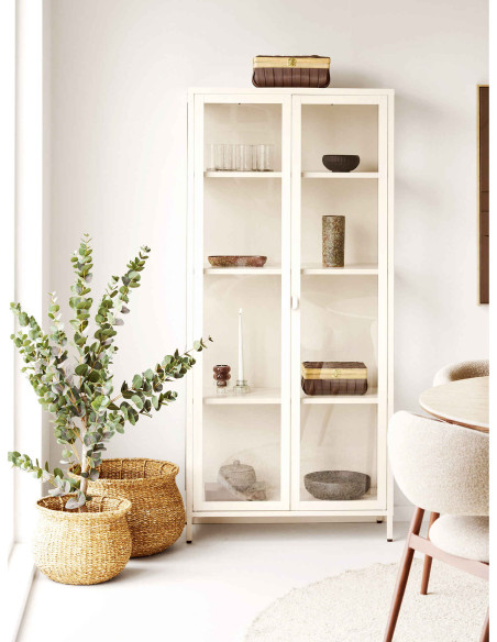 Vase cylindrique en céramique brun foncé et vert forêt Ø9,5x20 cm Lunhavn House Nordic - 5