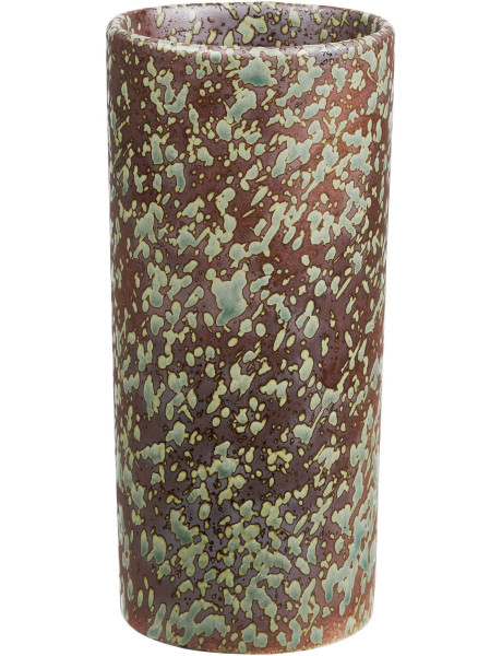 Vase cylindrique en céramique brun foncé et vert forêt Ø9,5x20 cm Lunhavn House Nordic - 1