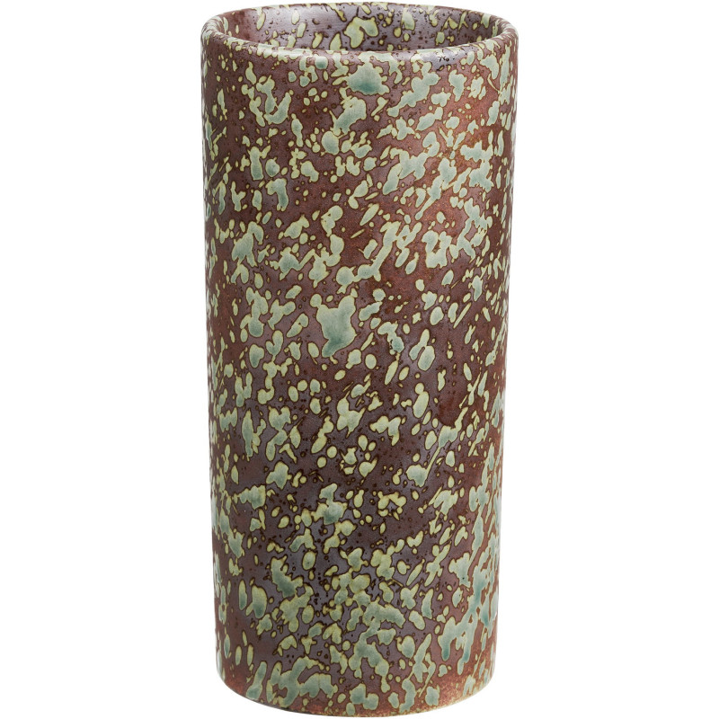 Vase cylindrique en céramique brun foncé et vert forêt Ø9,5x20 cm Lunhavn House Nordic - 1