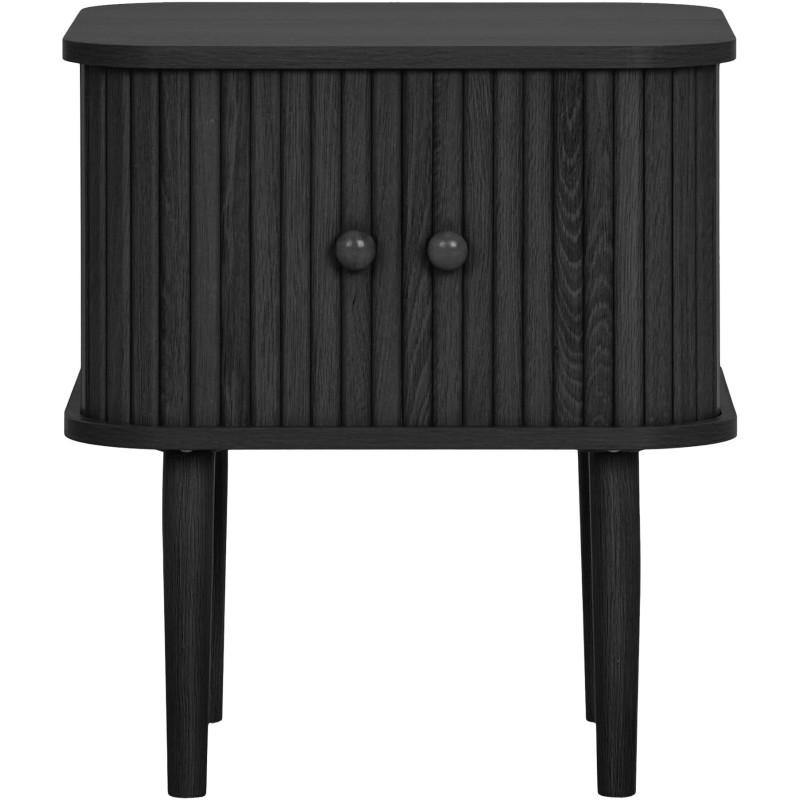 Table de chevet noire à portes coulissantes 45x40x50,5 cm Nikko House Nordic - 3