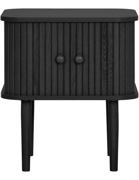 Table de chevet noire à portes coulissantes 45x40x50,5 cm Nikko House Nordic - 3