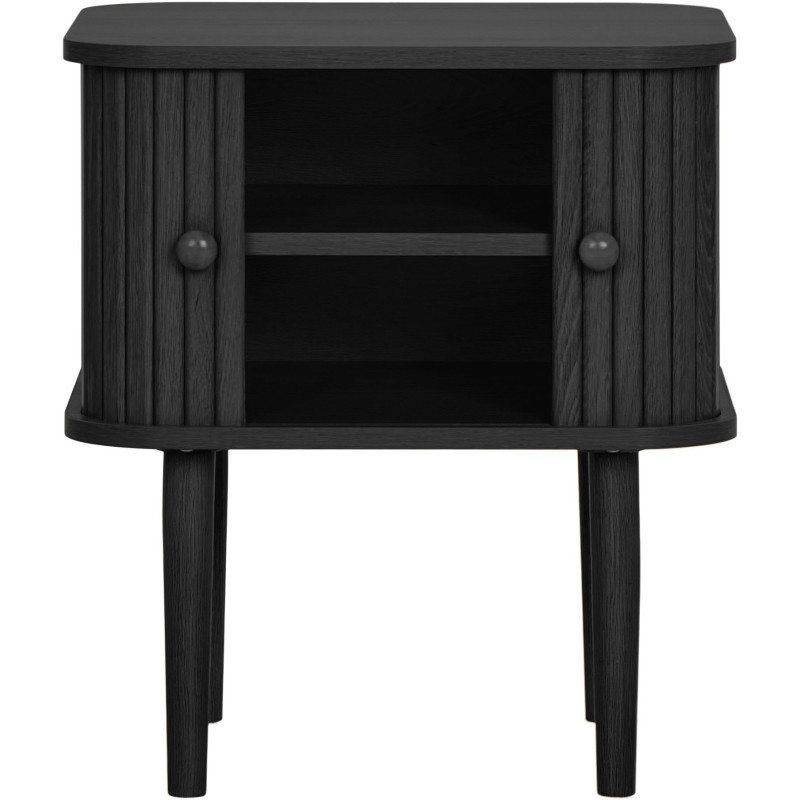 Table de chevet noire à portes coulissantes 45x40x50,5 cm Nikko House Nordic - 4