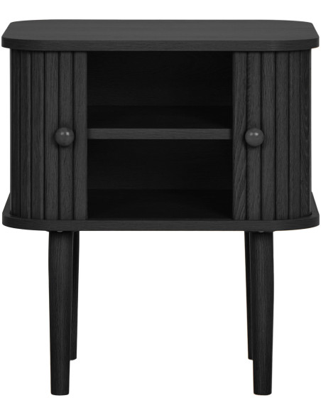 Table de chevet noire à portes coulissantes 45x40x50,5 cm Nikko House Nordic - 4