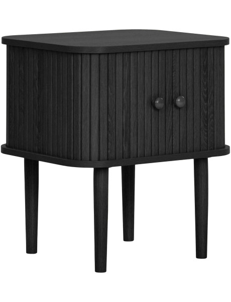Table de chevet noire à portes coulissantes 45x40x50,5 cm Nikko House Nordic - 1