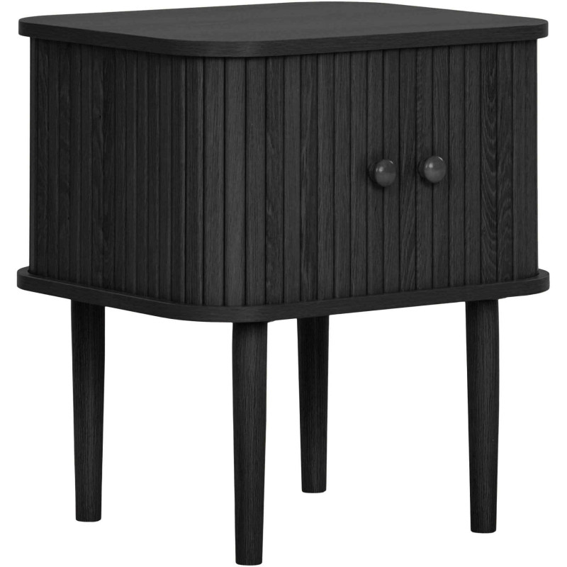 Table de chevet noire à portes coulissantes 45x40x50,5 cm Nikko House Nordic - 1