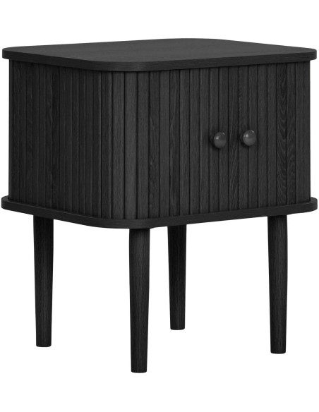 Table de chevet noire à portes coulissantes 45x40x50,5 cm Nikko House Nordic - 1