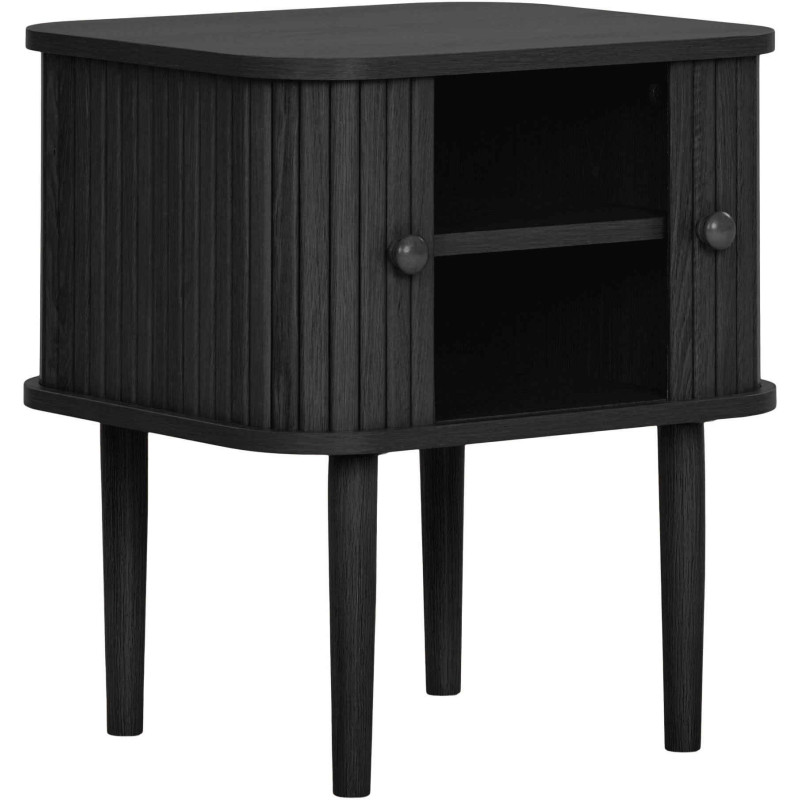 Table de chevet noire à portes coulissantes 45x40x50,5 cm Nikko House Nordic - 5