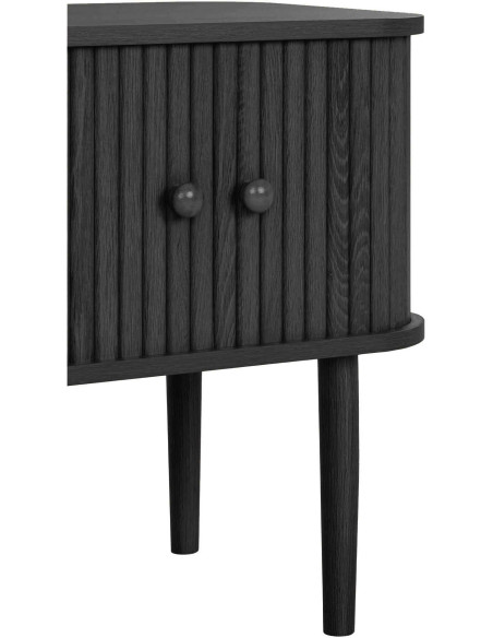 Table de chevet noire à portes coulissantes 45x40x50,5 cm Nikko House Nordic - 6