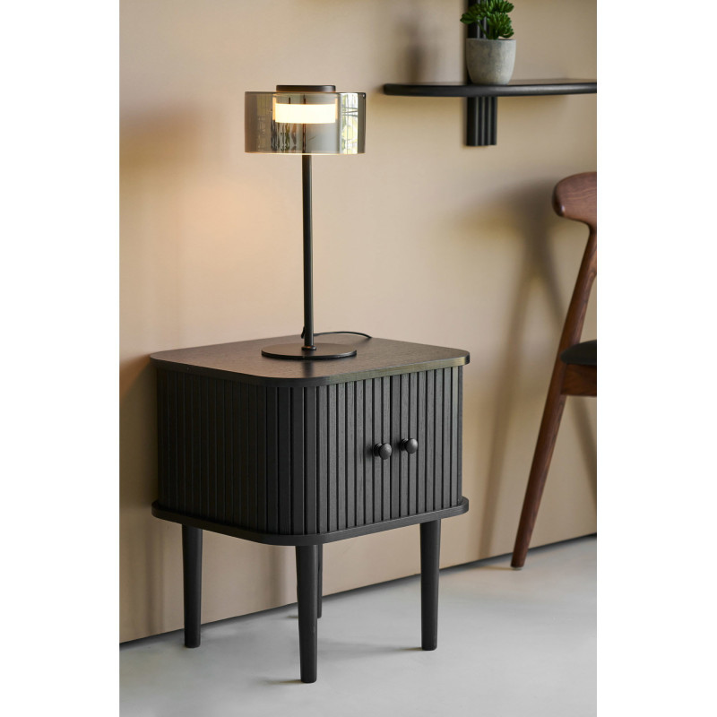 Table de chevet noire à portes coulissantes 45x40x50,5 cm Nikko House Nordic - 2