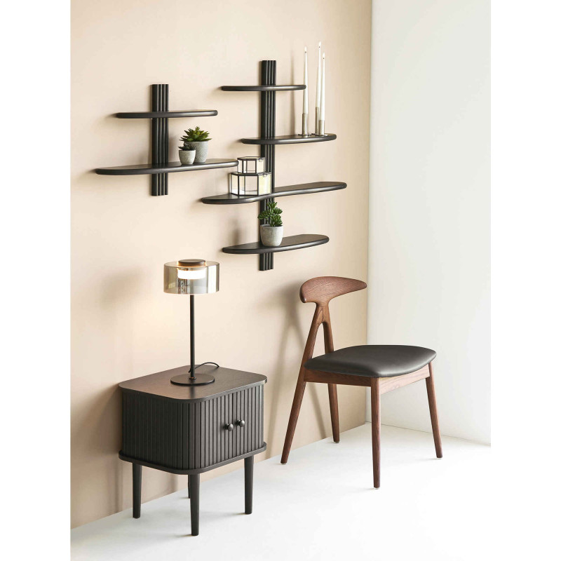 Table de chevet noire à portes coulissantes 45x40x50,5 cm Nikko House Nordic - 8