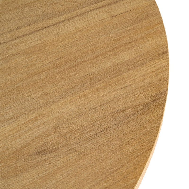 Table à manger ronde effet bois naturel MDF 120 cm Alvoryn Ixia - 5