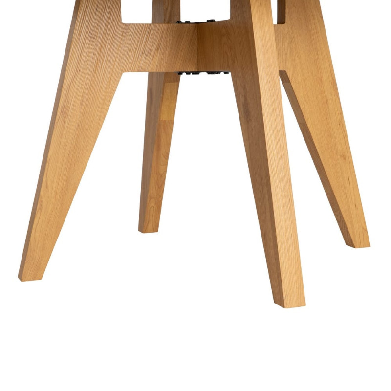 Table à manger ronde effet bois naturel MDF 120 cm Alvoryn Ixia - 6