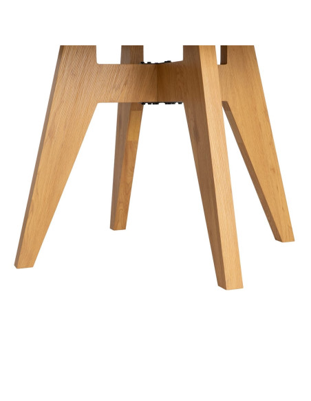 Table à manger ronde effet bois naturel MDF 120 cm Alvoryn Ixia - 6