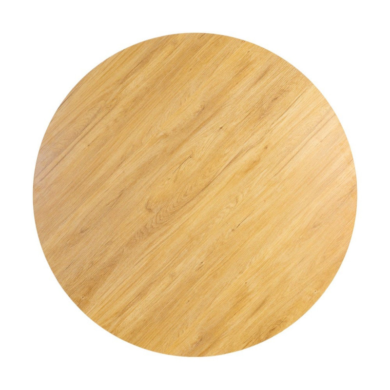 Table à manger ronde effet bois naturel MDF 120 cm Alvoryn Ixia - 8