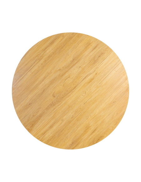 Table à manger ronde effet bois naturel MDF 120 cm Alvoryn Ixia - 8