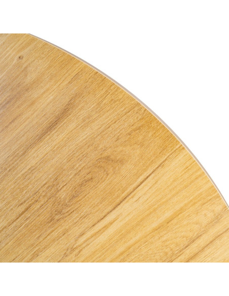 Table à manger ronde effet bois naturel MDF 120 cm Alvoryn Ixia - 9