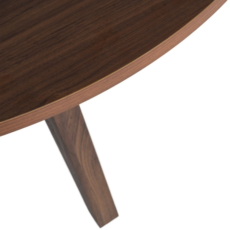 Table à manger ronde MDF effet bois brun 120 cm Alvoryn Ixia - 4