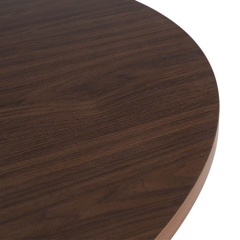 Table à manger ronde MDF effet bois brun 120 cm Alvoryn Ixia - 5