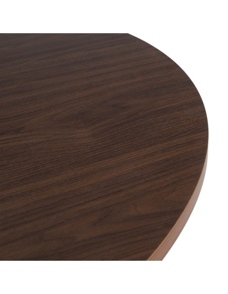 Table à manger ronde MDF effet bois brun 120 cm Alvoryn Ixia - 5
