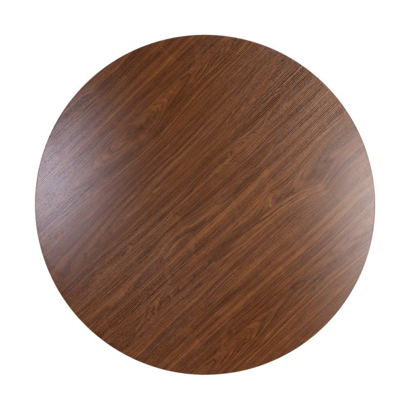 Table à manger ronde MDF effet bois brun 120 cm Alvoryn Ixia - 8
