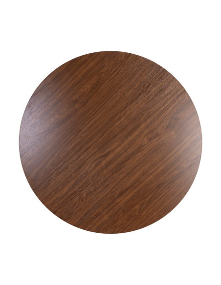 Table à manger ronde MDF effet bois brun 120 cm Alvoryn Ixia - 8
