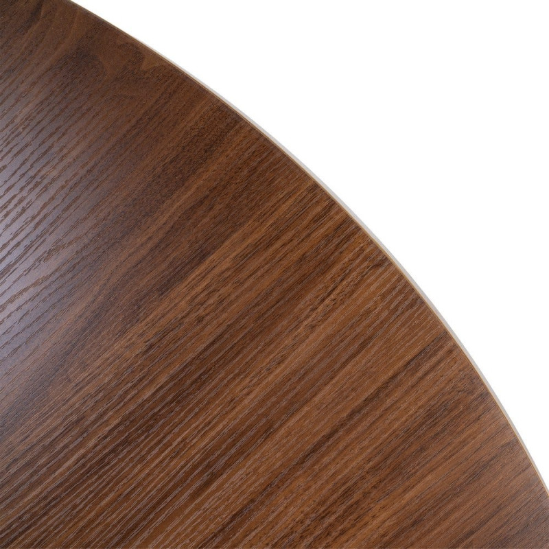 Table à manger ronde MDF effet bois brun 120 cm Alvoryn Ixia - 9